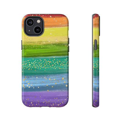 Rainbow Glitter Brush Strokes - Tough Case