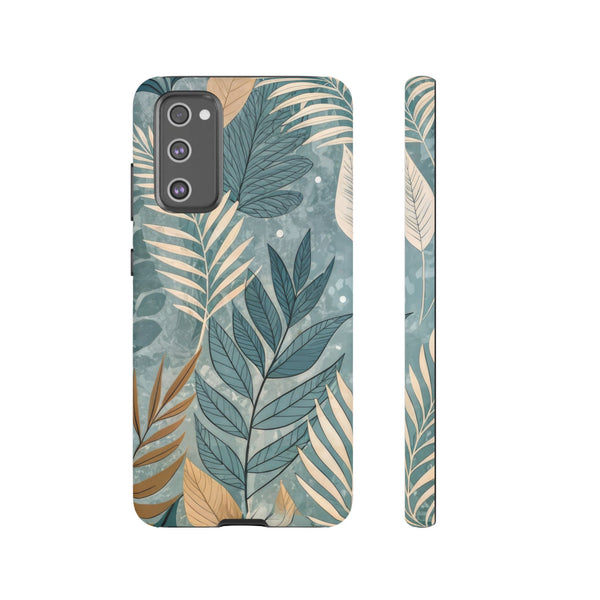 Blue Boho Leaves Tough Case