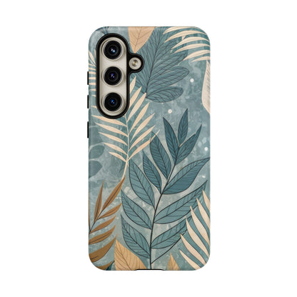 Blue Boho Leaves Tough Case