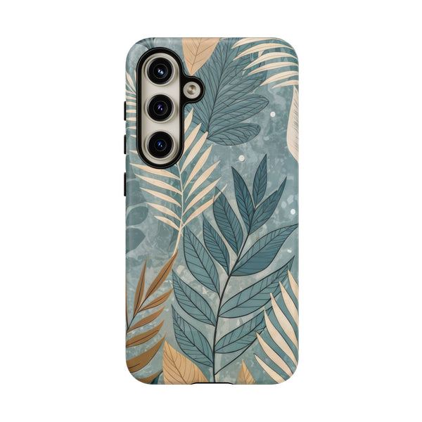 Blue Boho Leaves Tough Case