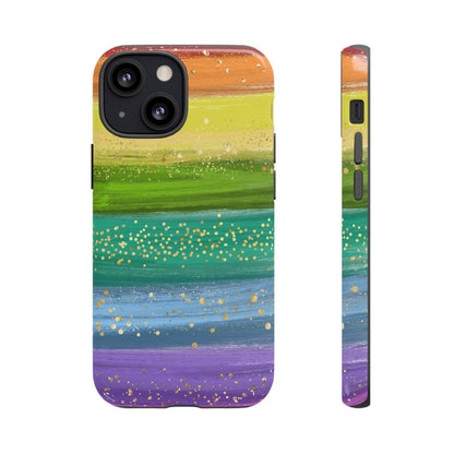 Rainbow Glitter Brush Strokes - Tough Case