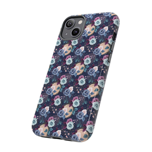 Navy & Pink Florals  - Tough Phone Case