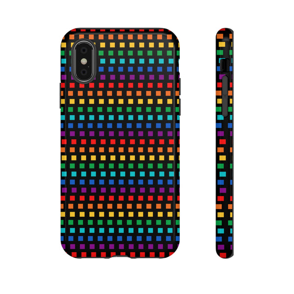 Rainbow Dots on Black - Tough Case