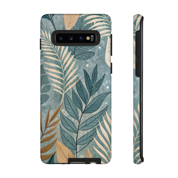 Blue Boho Leaves Tough Case