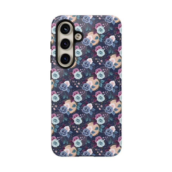 Navy & Pink Florals  - Tough Phone Case