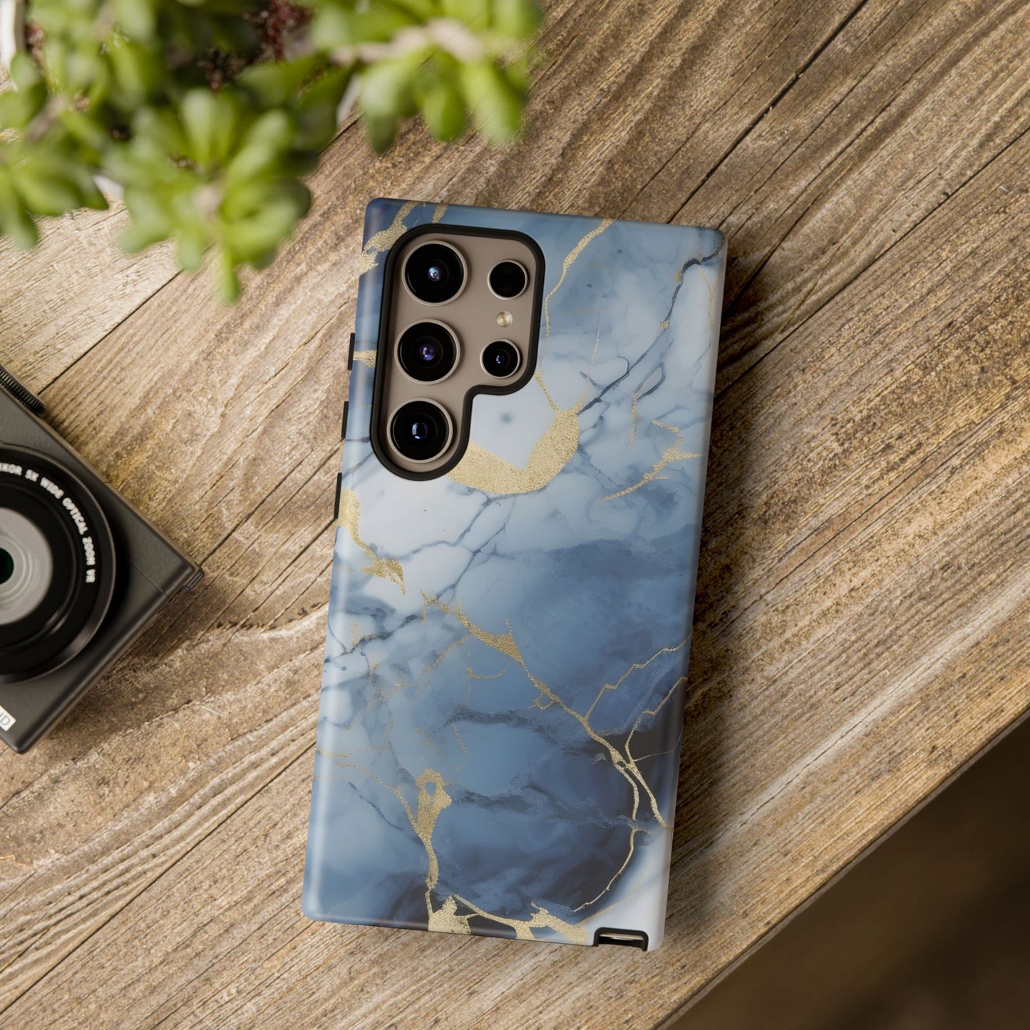 Navy Blue Marble Tough Phone Case