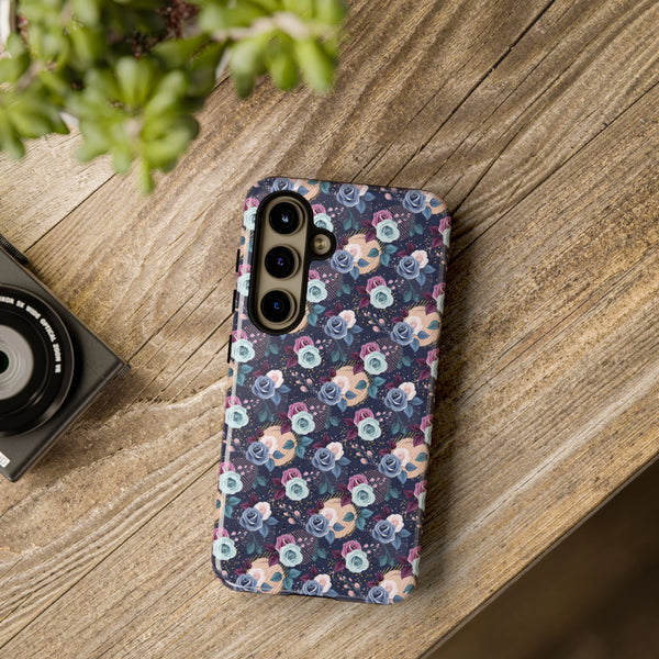 Navy & Pink Florals  - Tough Phone Case