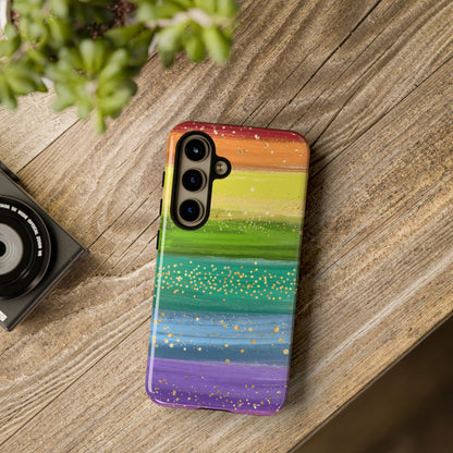Rainbow Glitter Brush Strokes - Tough Case