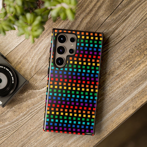 Rainbow Dots on Black - Tough Case