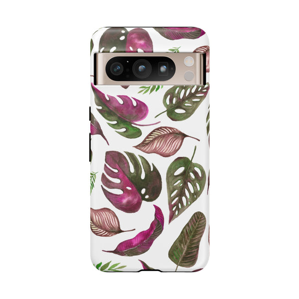 Pink & White Tropical Leaves - Tough Case