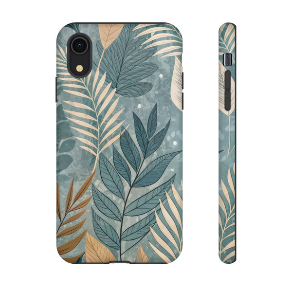 Blue Boho Leaves Tough Case