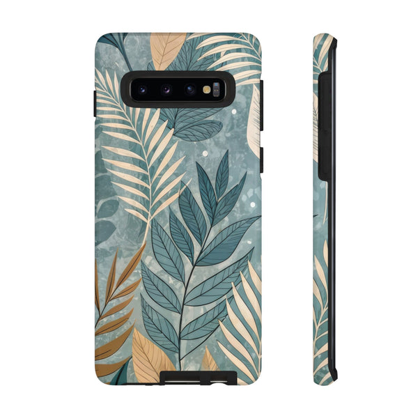 Blue Boho Leaves Tough Case