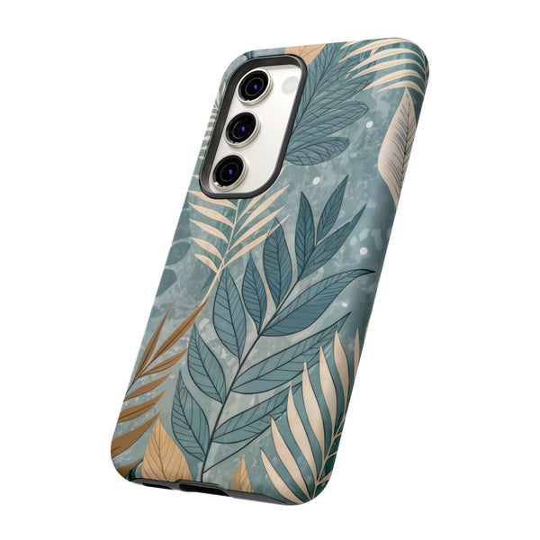 Blue Boho Leaves Tough Case