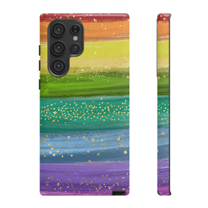 Rainbow Glitter Brush Strokes - Tough Case