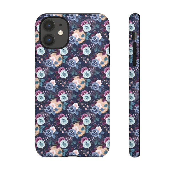 Navy & Pink Florals  - Tough Phone Case