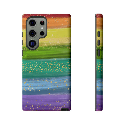 Rainbow Glitter Brush Strokes - Tough Case