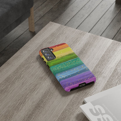Rainbow Glitter Brush Strokes - Tough Case