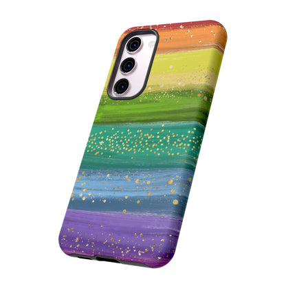 Rainbow Glitter Brush Strokes - Tough Case