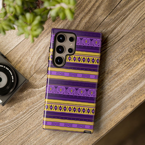 Purple & Yellow Stripes  - Tough Phone Case