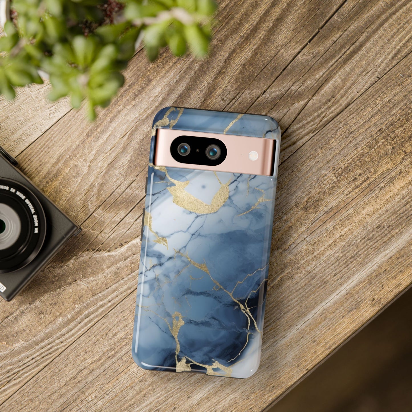 Navy Blue Marble Tough Phone Case