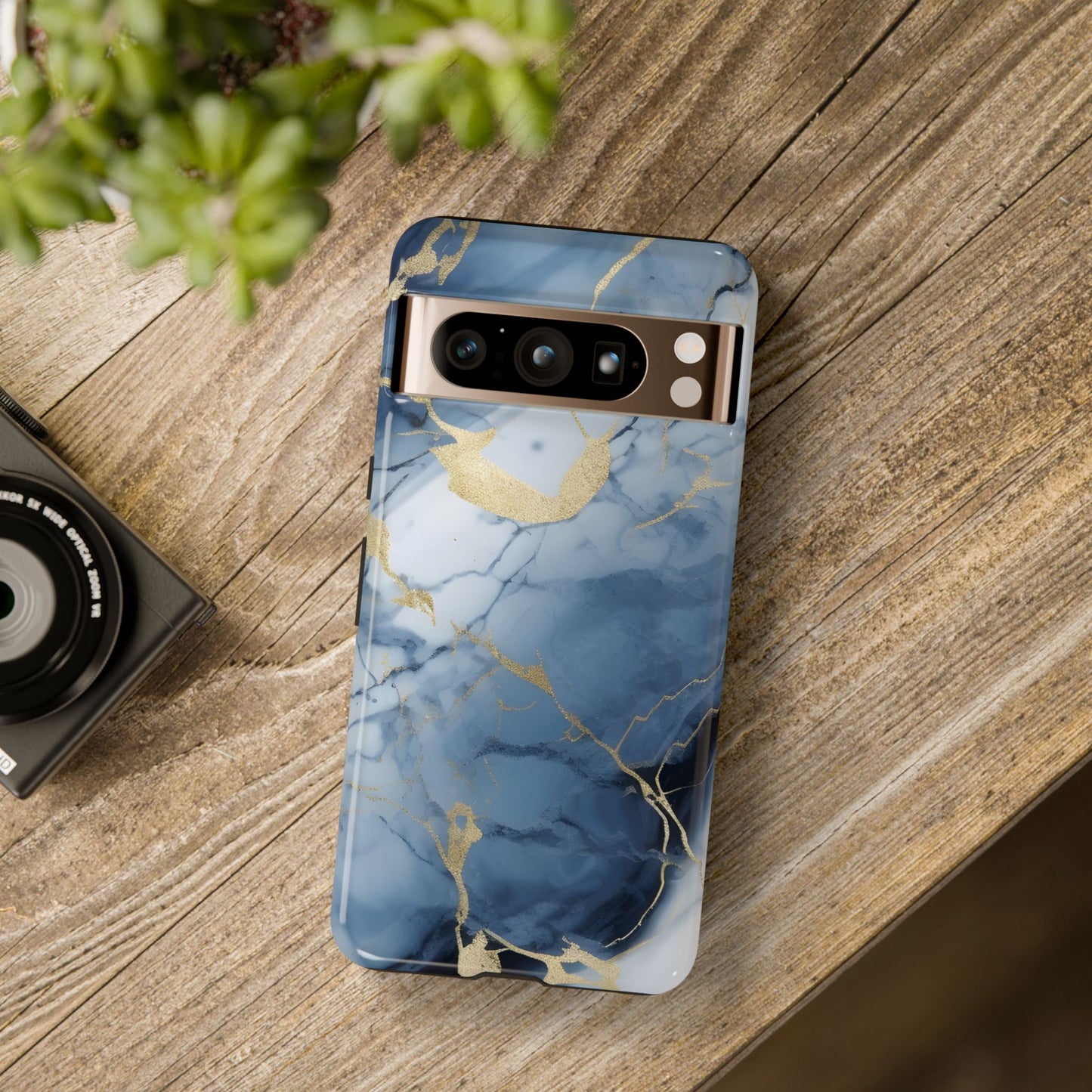 Navy Blue Marble Tough Phone Case