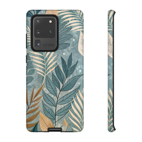 Blue Boho Leaves Tough Case