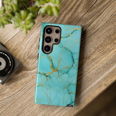 Teal Marble Tough Phone Case