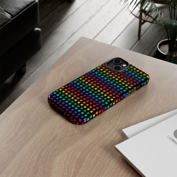 Rainbow Dots on Black - Tough Case