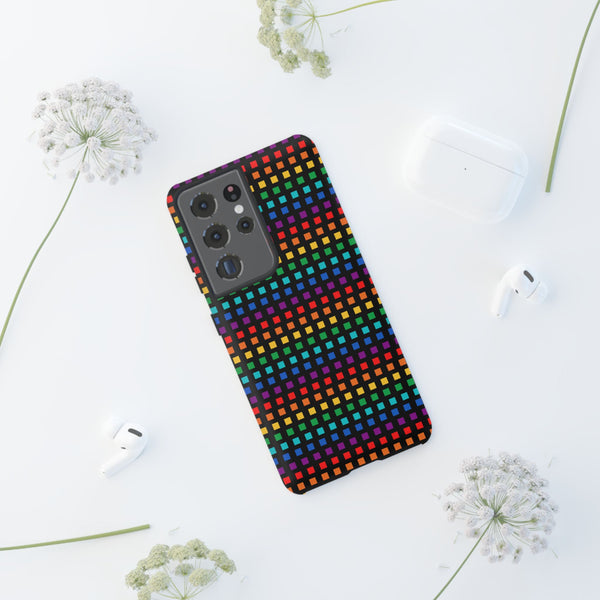 Rainbow Dots on Black - Tough Case