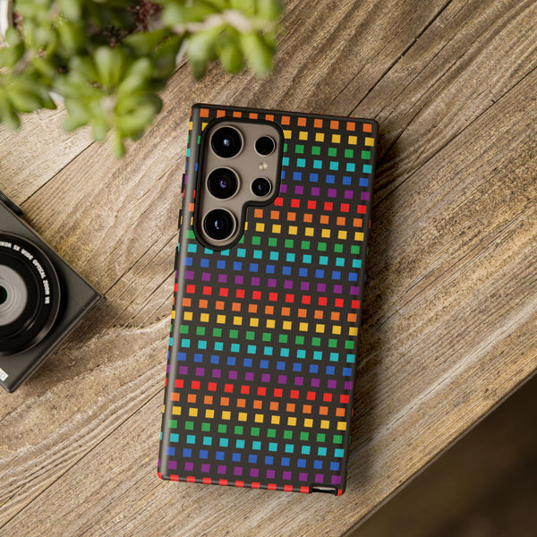 Rainbow Dots on Black - Tough Case