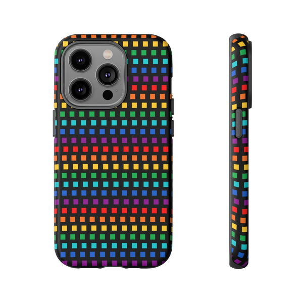 Rainbow Dots on Black - Tough Case