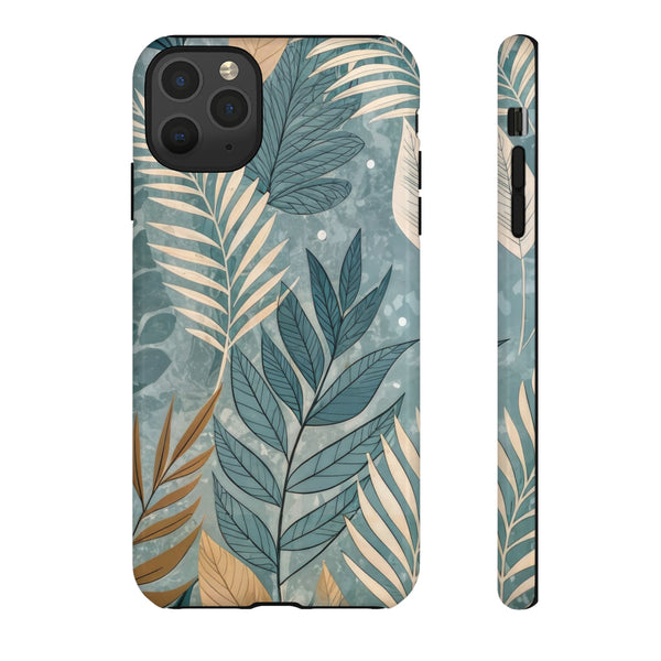 Blue Boho Leaves Tough Case