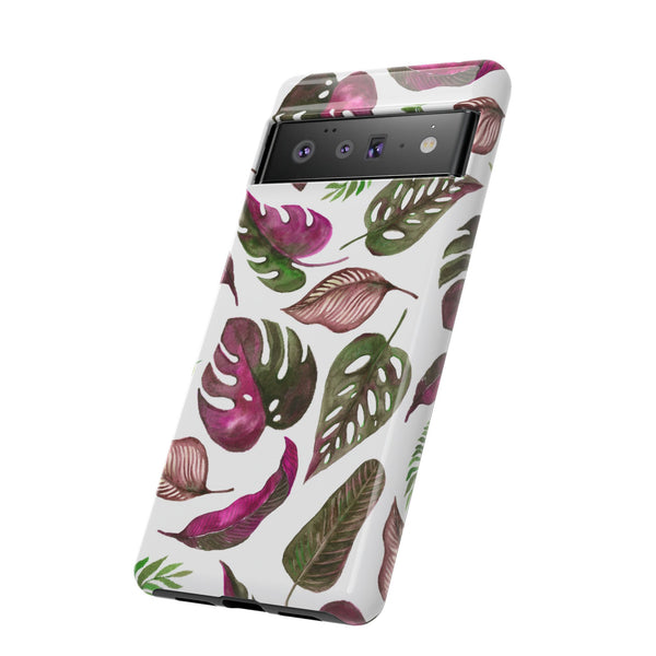 Pink & White Tropical Leaves - Tough Case