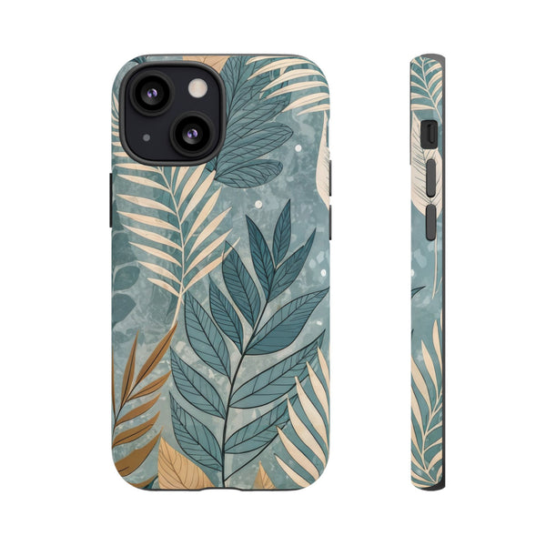 Blue Boho Leaves Tough Case