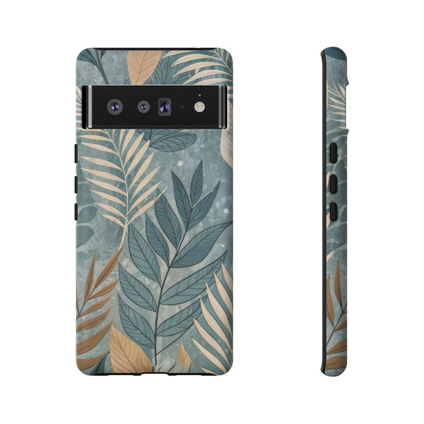 Blue Boho Leaves Tough Case