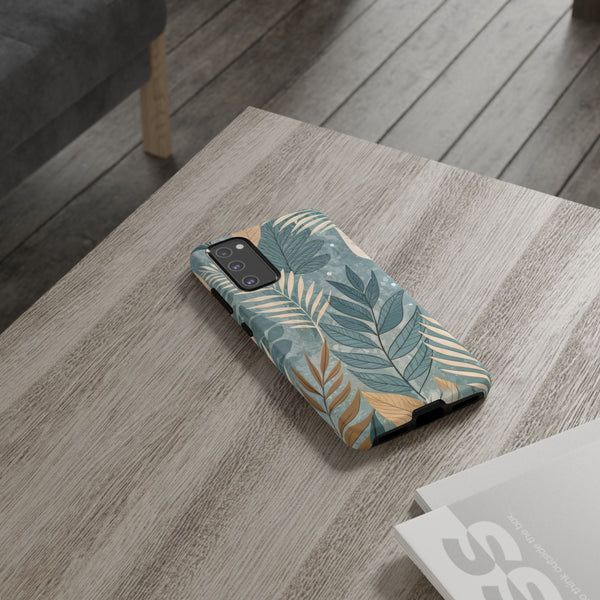 Blue Boho Leaves Tough Case