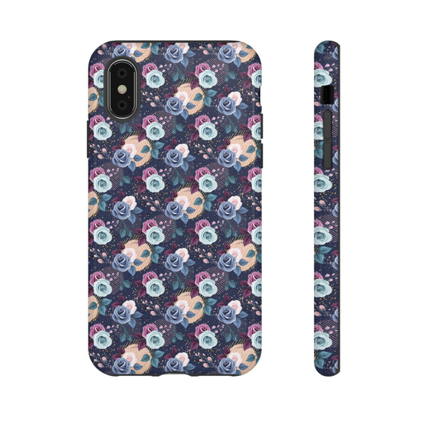 Navy & Pink Florals  - Tough Phone Case