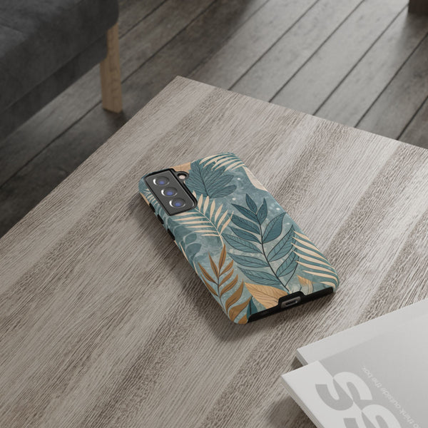 Blue Boho Leaves Tough Case