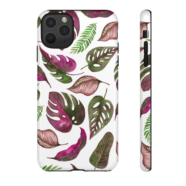 Pink & White Tropical Leaves - Tough Case