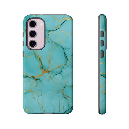 Teal Marble Tough Phone Case