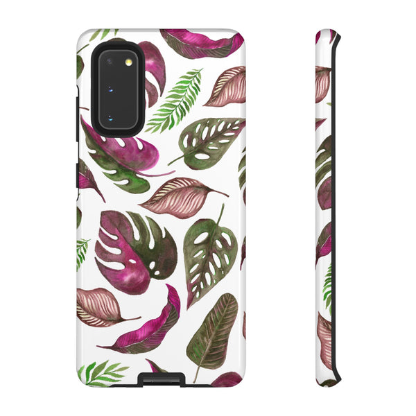 Pink & White Tropical Leaves - Tough Case