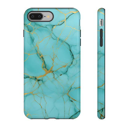 Teal Marble Tough Phone Case