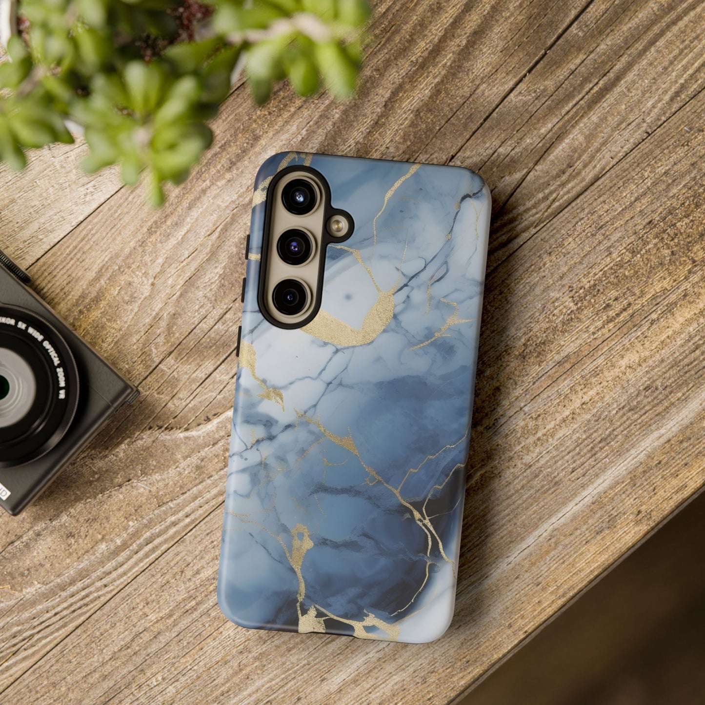 Navy Blue Marble Tough Phone Case