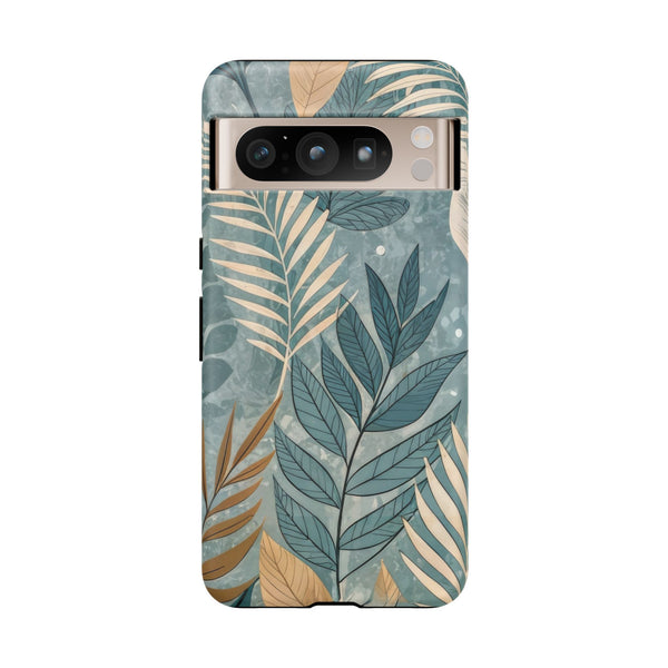 Blue Boho Leaves Tough Case