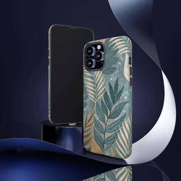 Blue Boho Leaves Tough Case