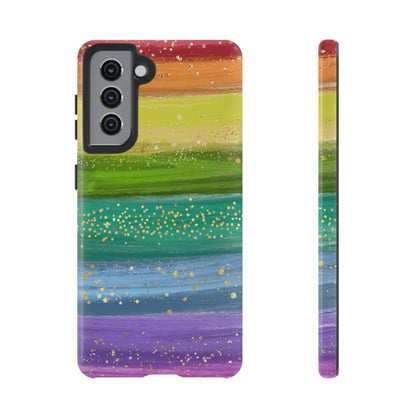 Rainbow Glitter Brush Strokes - Tough Case