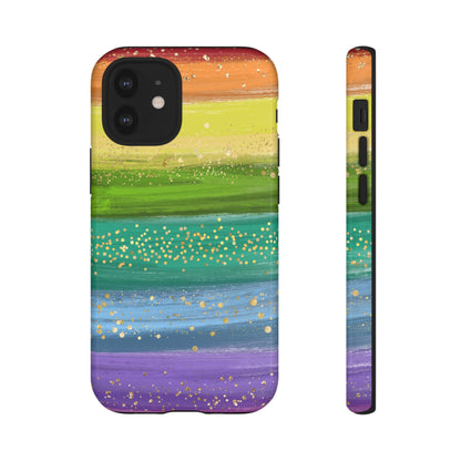Rainbow Glitter Brush Strokes - Tough Case
