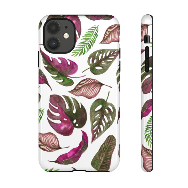 Pink & White Tropical Leaves - Tough Case