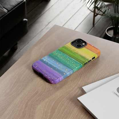 Rainbow Glitter Brush Strokes - Tough Case