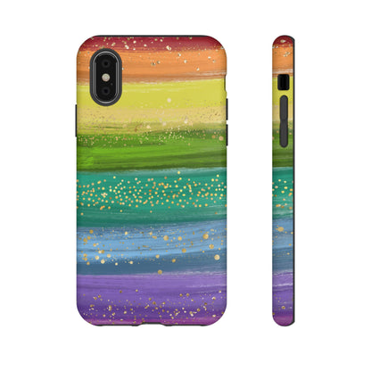 Rainbow Glitter Brush Strokes - Tough Case